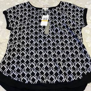 Spence black and white pattern top